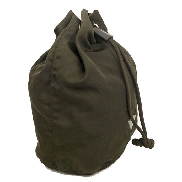 PRADA Logo Plate Nylon Drawstring Cosmetic Pouch Bag - Picture 2 of 8